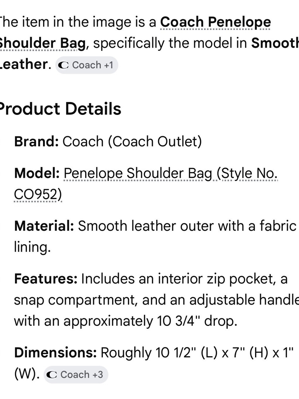 COACH Penelope Brown Saddle Shoulder Bag NWT $350+ - Picture 15 of 15